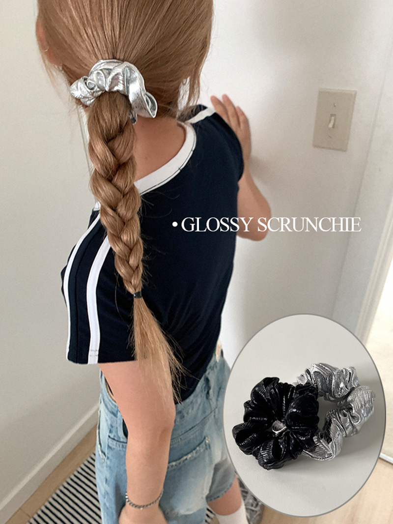 Glossy mini scrunchie (2 color)
